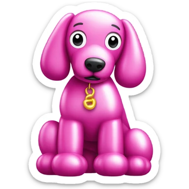 Pink balloon dog sticker