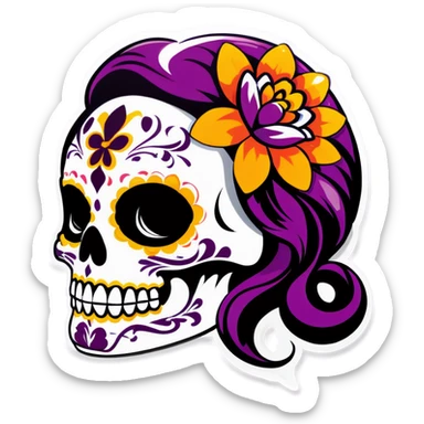 Sexy sugar skull sticker