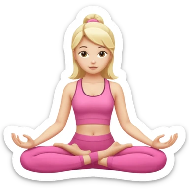 Blonde white skinne pink closets girl in make yoga sticker