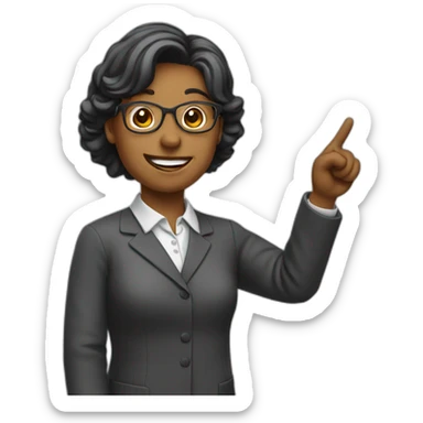 teacher pointing blackboard sticker