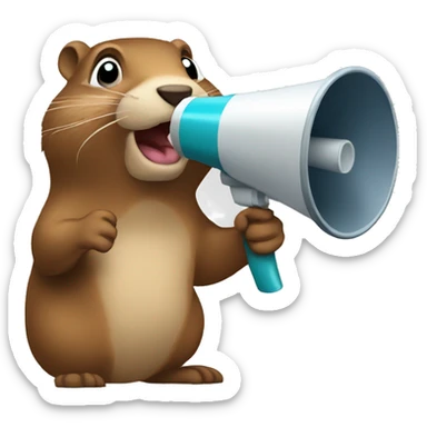 gopher with megaphone sticker