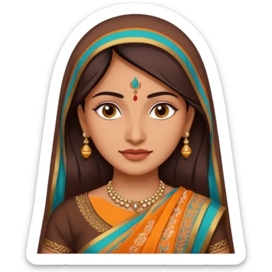 i need an indian in a sari just a face closeup sticker