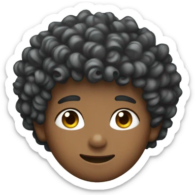 curly hair boy with bow on his head sticker
