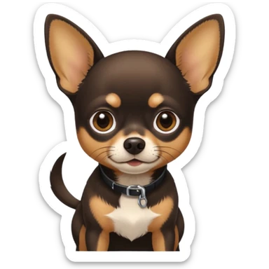 Chihuahua noir marron sticker