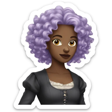 Three musketeers dark black women lilac curly hair sticker