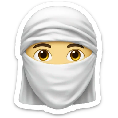 white-ninja-with-a-white-veil-on-his-head,-black-eyes sticker