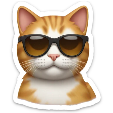 Cat with sunglasses sticker