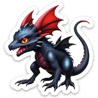 Shiny Epic Badass Gothic Evil Noibat-Salandit-Darkrai-Litten-Hybrid sticker
