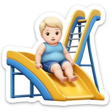 Crea un niño penso però muy obeso con el pell tobogan  sticker