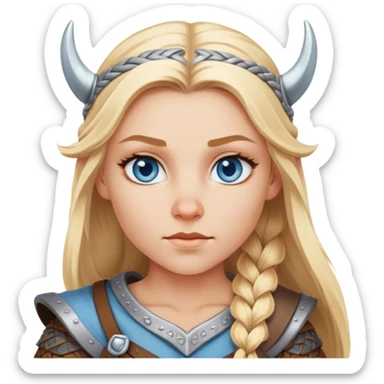 Female blonde Viking with light blue eyes sticker