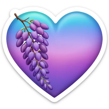 Wisteria and Malibu multicolor emoji heart sticker
