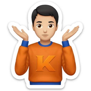 a man with short hair wear a ktm sweater sticker