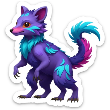 Anthropomorphic digitigrade Vernid-creature by LiLaiRa (full body) sticker