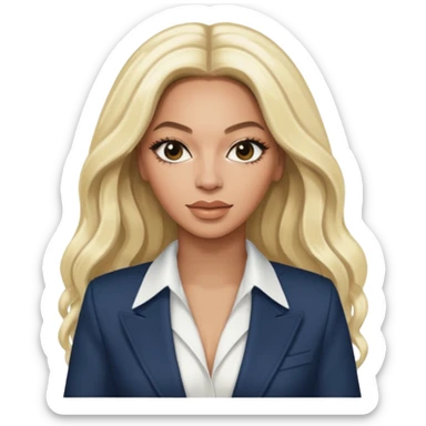 Beyonce from Destiny's Child with long platinum blonde hair sticker