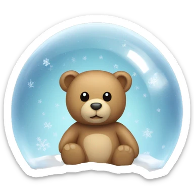 Teddy bear in a snow globe  sticker