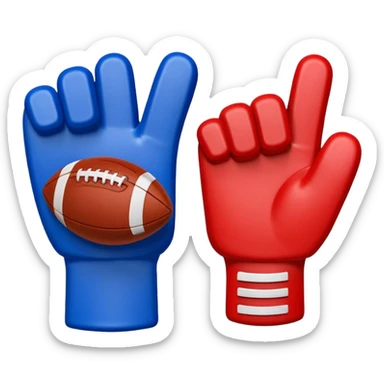 sports foam finger american football blue (#00A3E0) and red (#F9423A) sticker