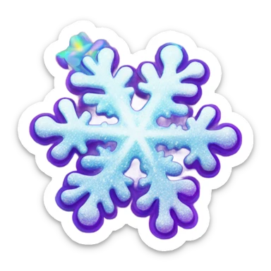 Lisa frank glitter snow flake  sticker