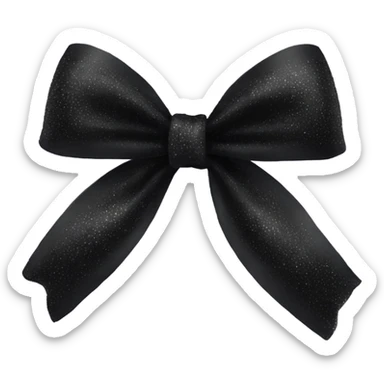 black sparkly silk bow sticker