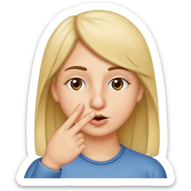 Putting finger in a nose sticker