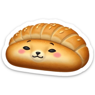 bread loaf taking a nap sticker