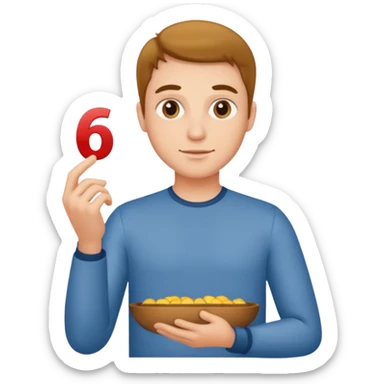 Homme tenant un 6 et un 7 sticker