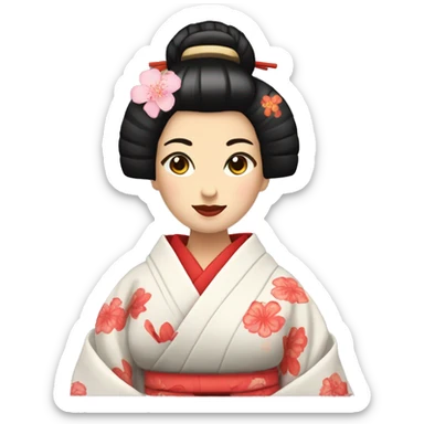 Geisha with kimono sticker