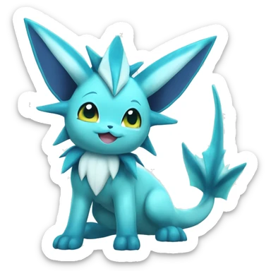 Kawaii Gorgeous Beautiful Vaporeon-Glaceon-Pokémon full body sticker