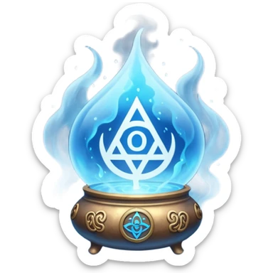 magical object blue magic mist with ancient symbol sticker
