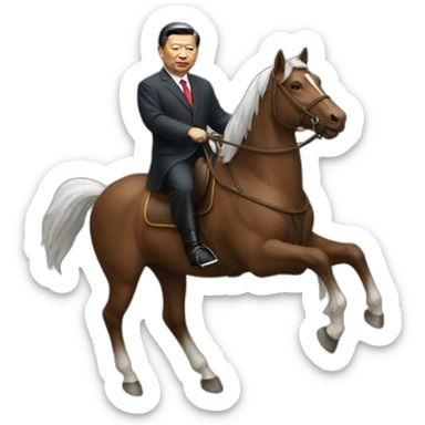 President Xi riding a horse sticker