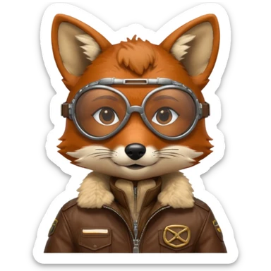 renard aviateur sticker