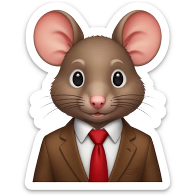 rat wearing  red tie sticker