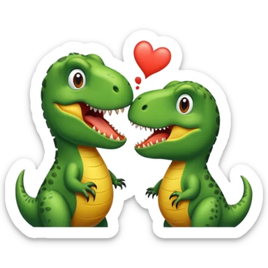 A bird kiss a trex sticker