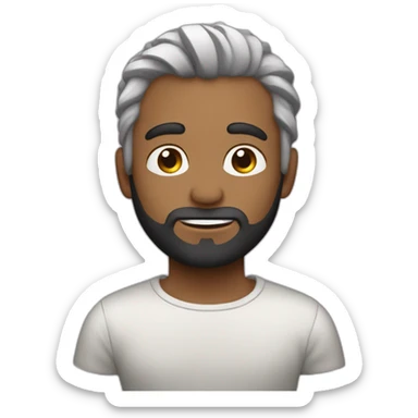 Chico con piel blanca, pelo negro y barba sticker