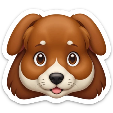 Dark red brown dog with honey brown eyes half floppy ears  sticker