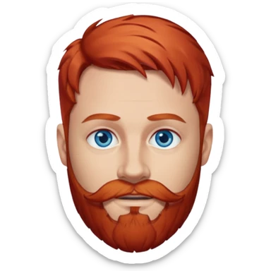 Dave Farrell with blue eyes, red hair and beard sticker