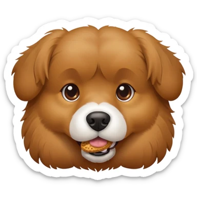 Dog chewing treats sticker