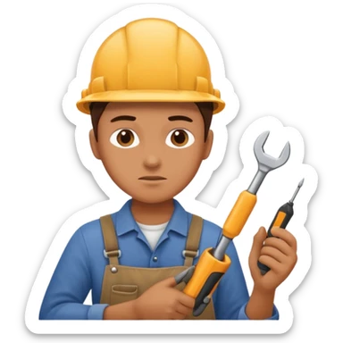 person Repairing a tool sticker