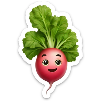 radish with face sticker