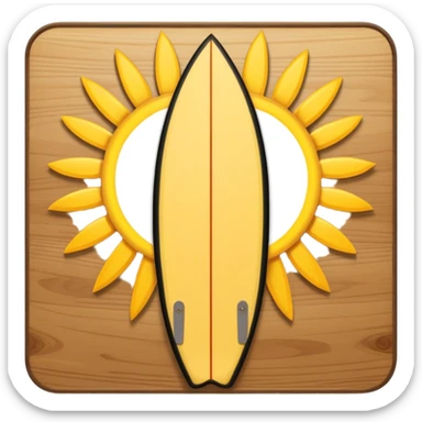 Surfboard with sun logo in the contre sticker