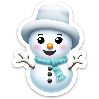 A cute girlie snowman sticker