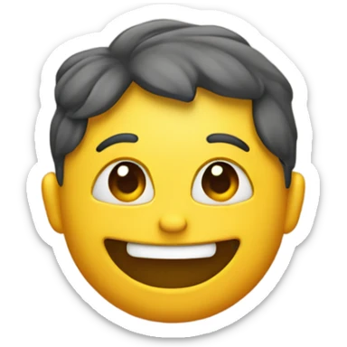 Happy face with feet on top of the face sticker