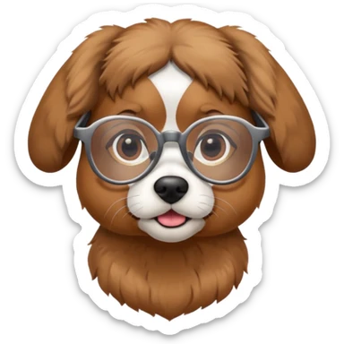 dog wearing grany sticker