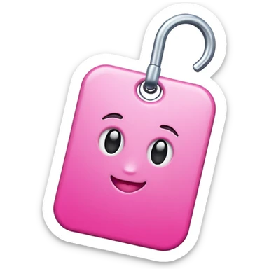 pink question tag sticker