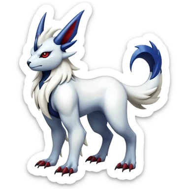 Shiny Colorful Gothic Exotic Badass Cool Absol-Zangoose-Pokémon-Fakémon-hybrid-creature (full body) sticker