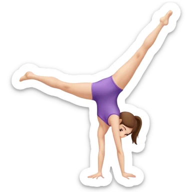 White girl with brownhair, gymnast doing a cartwheel sticker