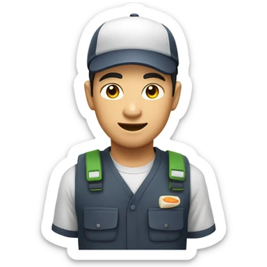 Asian fruit Delivery driver  sticker
