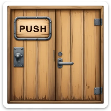 Door with a sign push sticker