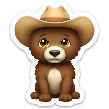 urso com chapeu de cowb sticker
