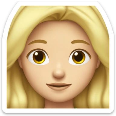 Blonde girl with rosy cheeks and green eyes wearing crown  sticker