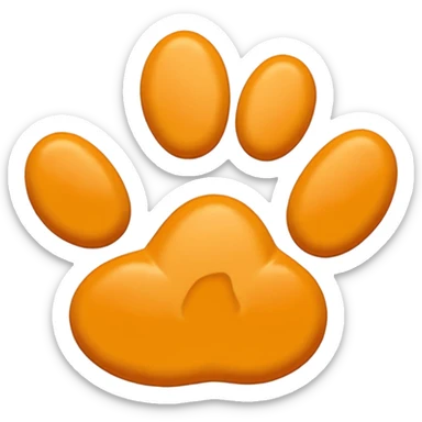 a very light pale yellow-orange pawprint sticker